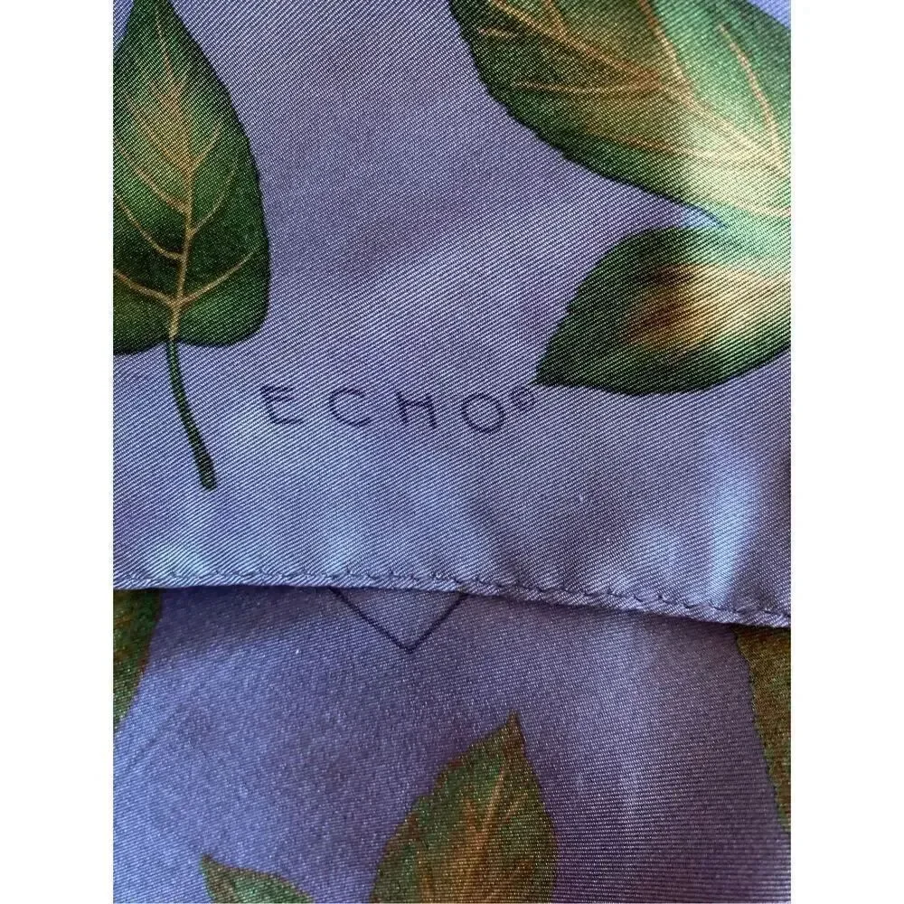 Echo vintage women’s 100% silk floral and fruit square scarf 26 x 26